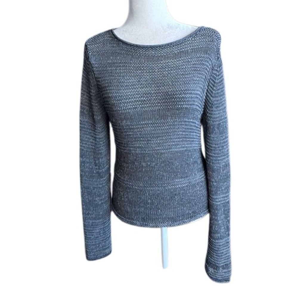 Calvin Klein Y2K Pullover Sweater Knit Silver Gray SZ M